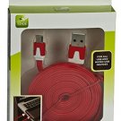 Journeys Edge Micro USB To USB 2.0 8Ft Data Cable In Red Color