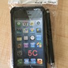 Black Rugged Rubber Matte Hard Case Cover For SE/5S/5 5c w/Screen Protector w/Stylus Touch pen
