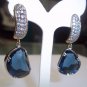 Victorian-style EARRINGS with BLUE CRYSTAL drop