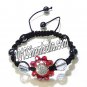 Shamballa Bracelet Red and Black crystal beads - Main Diamond Bead