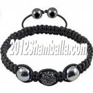 Shamballa Bracelet One Shining Rhinestone - Black