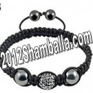 Shamballa Bracelet One Shining Rhinestone - Grey