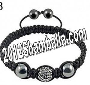 Shamballa Bracelet One Shining Rhinestone - Grey