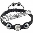 Shamballa Bracelet One Shining Rhinestone - White