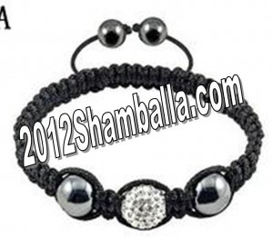 Shamballa Bracelet One Shining Rhinestone - White