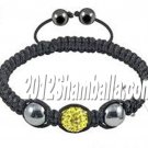 Shamballa Bracelet One Shining Rhinestone - Yellow