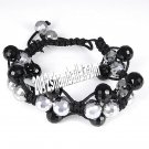 Shamballa Bracelet Black and Pure Crystal Design