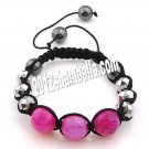 Shamballa Bracelet Pink and Silver Crystal Design
