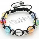 Shamballa Bracelet Multi-Color and Brass Crystal Design