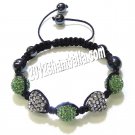 Shamballa Bracelet Black and Green Diamond Rhinestone Design