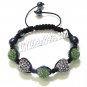 Shamballa Bracelet Black and Green Diamond Rhinestone Design