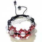 Shamballa Bracelet Black and Red Diamond Rhinestone Design