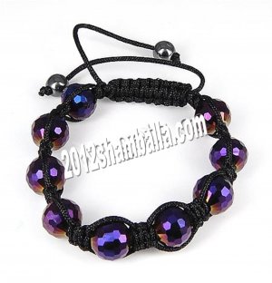Shamballa Bracelet Black and Red Diamond Rhinestone Design