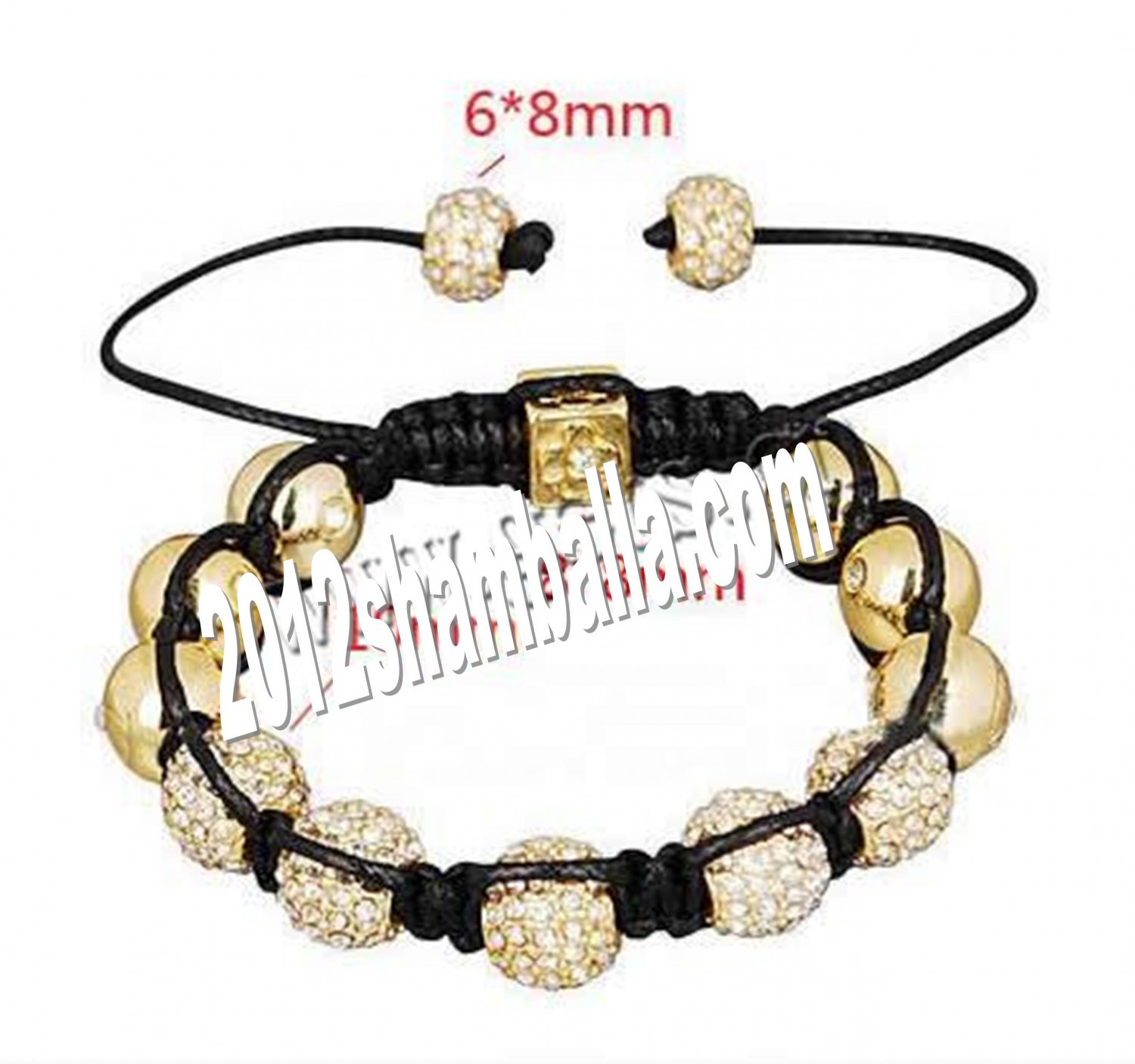 Shamballa Bracelet Gold Diamond Design