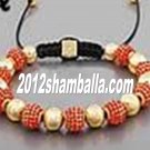 Shamballa Bracelet Gold and Red Shining Diamond