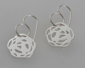 Mexican Sterling Silver 925 Silver Earrings, "Ross&Atilde;&copy;" Collection Small