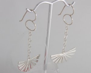 Mexican Sterling Silver 925 Silver Earrings "Abanicos"