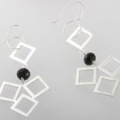 Mexican Sterling Silver 925 Silver Earrings Squares Collection (color may vary)
