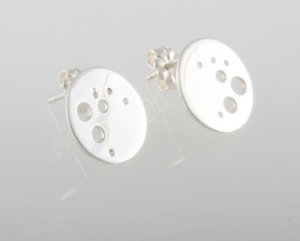 Mexican Sterling Silver 925 Silver Earrings "Fibonacci" Collection with Post