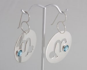Mexican Sterling Silver 925 Silver Earrings "Hor&Atilde;&sup3;scopo" Collection - Capricorn.