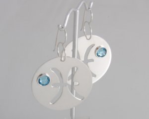 Mexican Sterling Silver 925 Silver Earrings "Hor&Atilde;&sup3;scopo" Collection - Pisces.