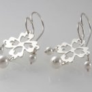 Mexican Sterling Silver 925 Silver Earrings, "Encajes" with pearls.
