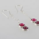 Mexican Sterling Silver 925 Silver Earrings, Colored stone (It may vary).