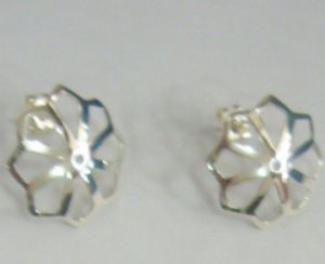 Mexican Sterling Silver 925 Silver Earrings Eight Points Star