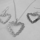 Mexican Sterling Silver 925 Silver Earrings Hearts with circles.