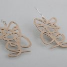 Mexican Sterling Silver Silver and Copper Alloy Earrings "Happy Birthday".