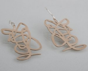 Mexican Sterling Silver Silver and Copper Alloy Earrings "Happy Birthday".