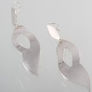 Mexican Sterling Silver 925 Silver Earrings "Rehiletes" without texture.