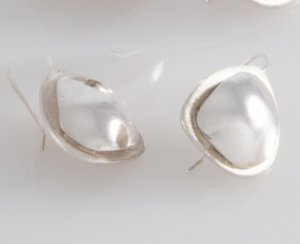 Mexican Sterling Silver 925 Silver Earrings Triangular "Eclipse" Collection