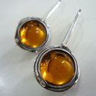 Mexican Sterling Silver 925 Silver Earrings, Colored stone (It may vary).