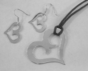 Mexican Sterling Silver 925 Silver Earrings Crossed Hearts