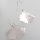 Mexican Sterling Silver Earrings with the shape of the Ginko leaves.