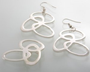 Mexican Sterling Silver 925 Silver Earrings "Aureolas" Collection.