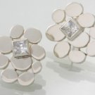 Mexican Sterling Silver 925 Silver Earrings "Camino de Piedra" Collection with Zircon
