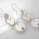 Mexican Sterling Silver 925 Silver Earrings "Geo" Collection with lapislazuli