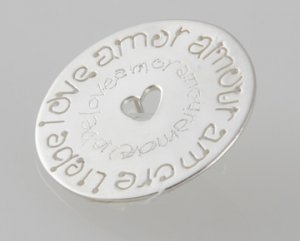 Mexican Sterling Silver 925 Silver Pendant "Amores"