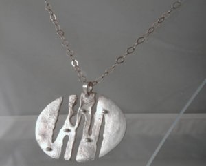 Mexican Sterling Silver 925 Silver Pendant "Eclipse" Collection - Sunset