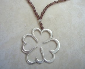 Mexican Sterling Silver 925 Silver Pendant Four Hearts.