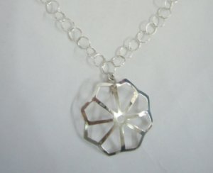 Mexican Sterling Silver 925 Silver Pendant Eight Points Star.
