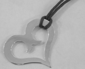 Mexican Sterling Silver 925 Silver Pendant Crossed Heart