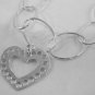 Mexican Sterling Silver 925 Silver Pendant Heart with circles.