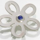 Mexican Sterling Silver 925 Silver Pendant "Flor" Collection with chain and with lapislazuli