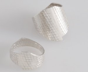 Mexican Sterling Silver 925 Silver Ring "Rehilete" with texture..