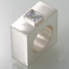 Mexican Sterling Silver 925 Silver Hollow Ring with Zircon