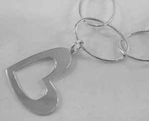 Mexican Sterling Silver 925 Silver linked bracelet with heart.