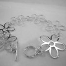 Mexican Sterling Silver 925 Silver Flower linked bracelet.